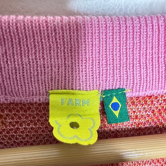 FARM RIO Lobster Crawfish Print Cardigan Sweater Pink Sz L $330 {EE3} - Picture 7 of 9